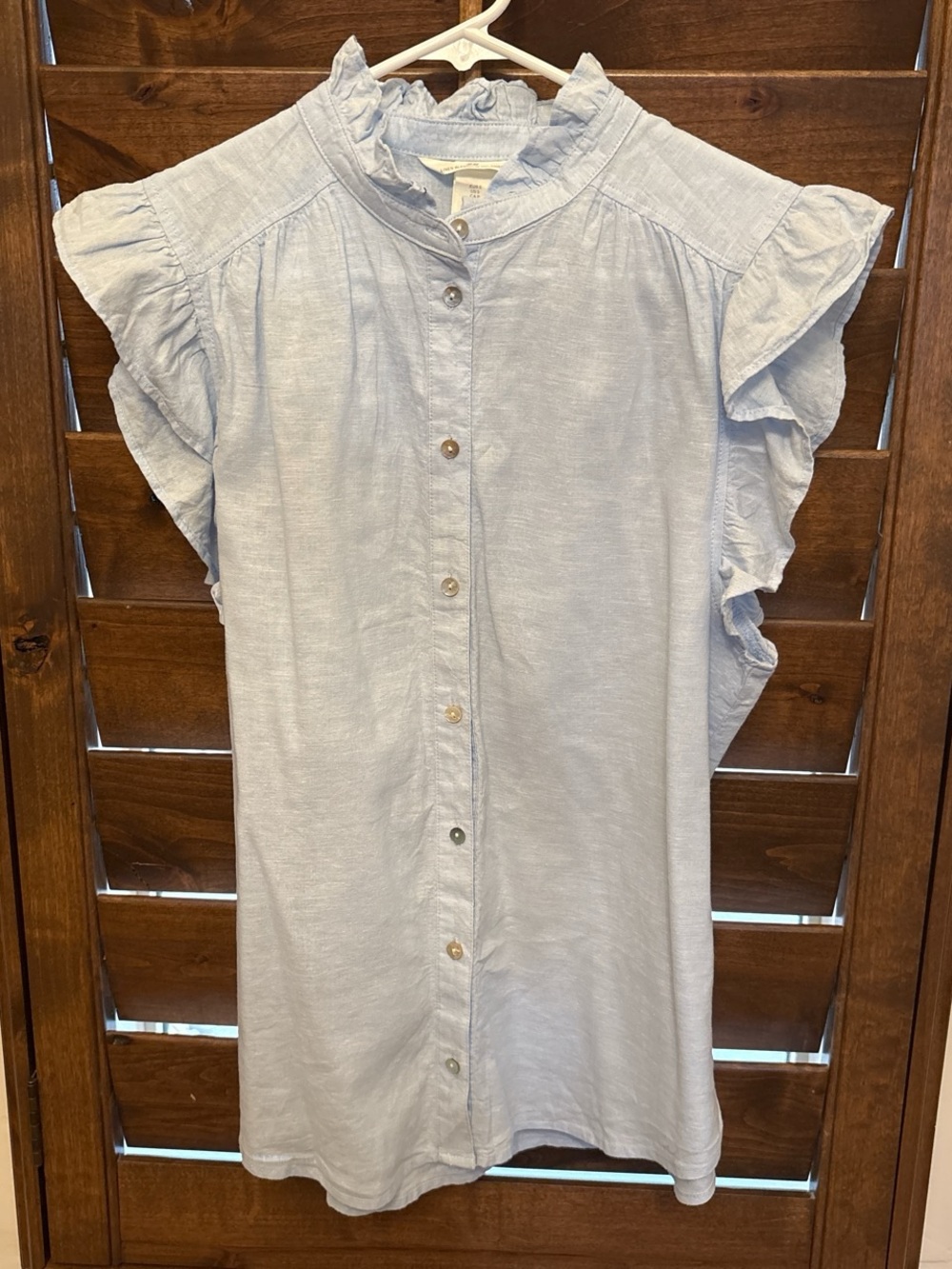H&M Light Blue Linen Blend Shirt